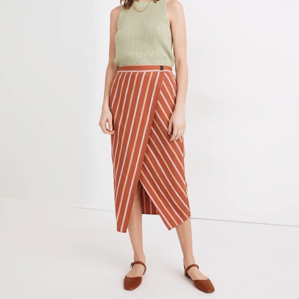 Madewell Overlay Skirt in Stripe size XS